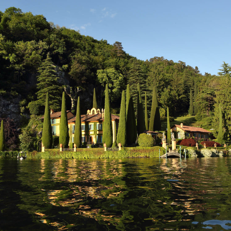 Villa Lake Como near Lenno, a historic estate with a private tennis court