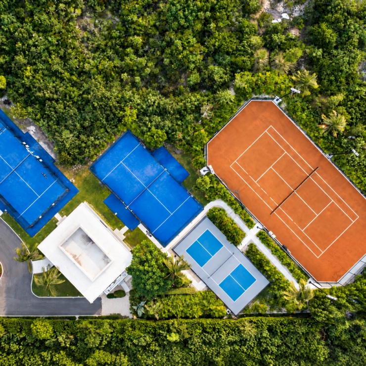 Triton Villa – Tennis and Padel Aerial
